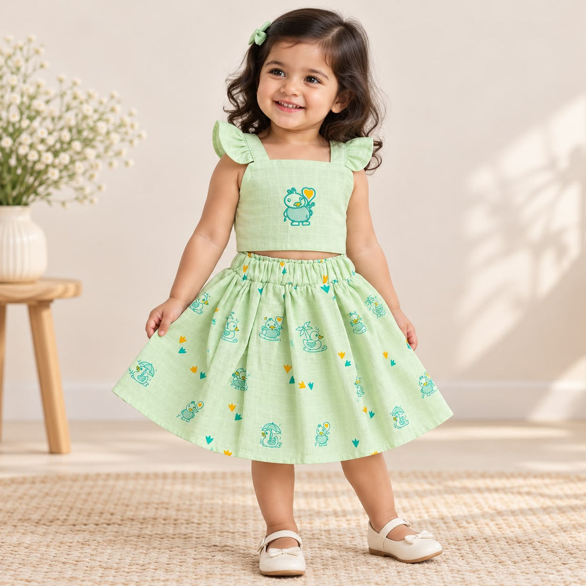 Premium Double Layer Muslin Skirt Set DL01