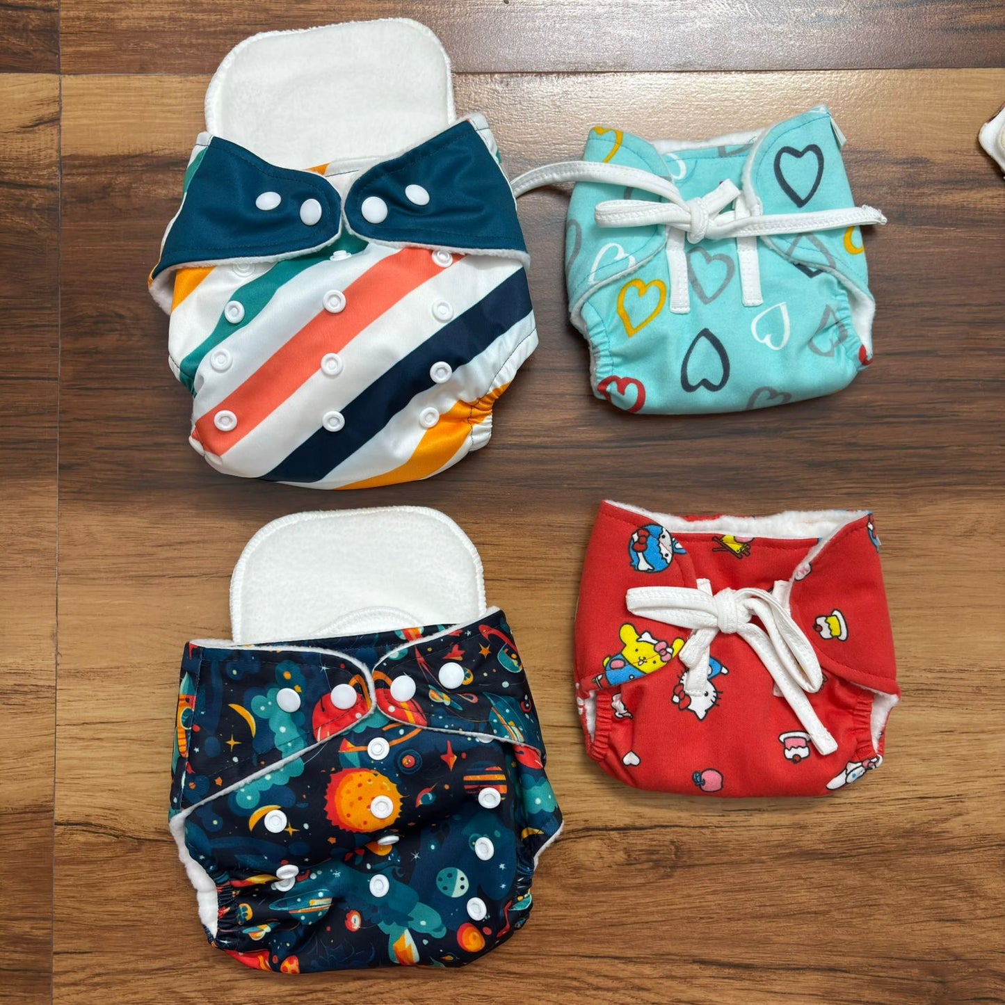 Organic Reusable Cloth Diaper and Dry Feel Langots Combo MN01