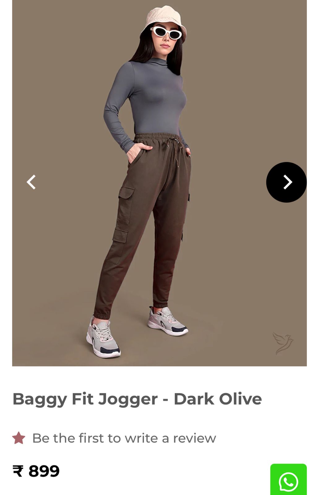 Women's Branded Joggers (Olive Green)