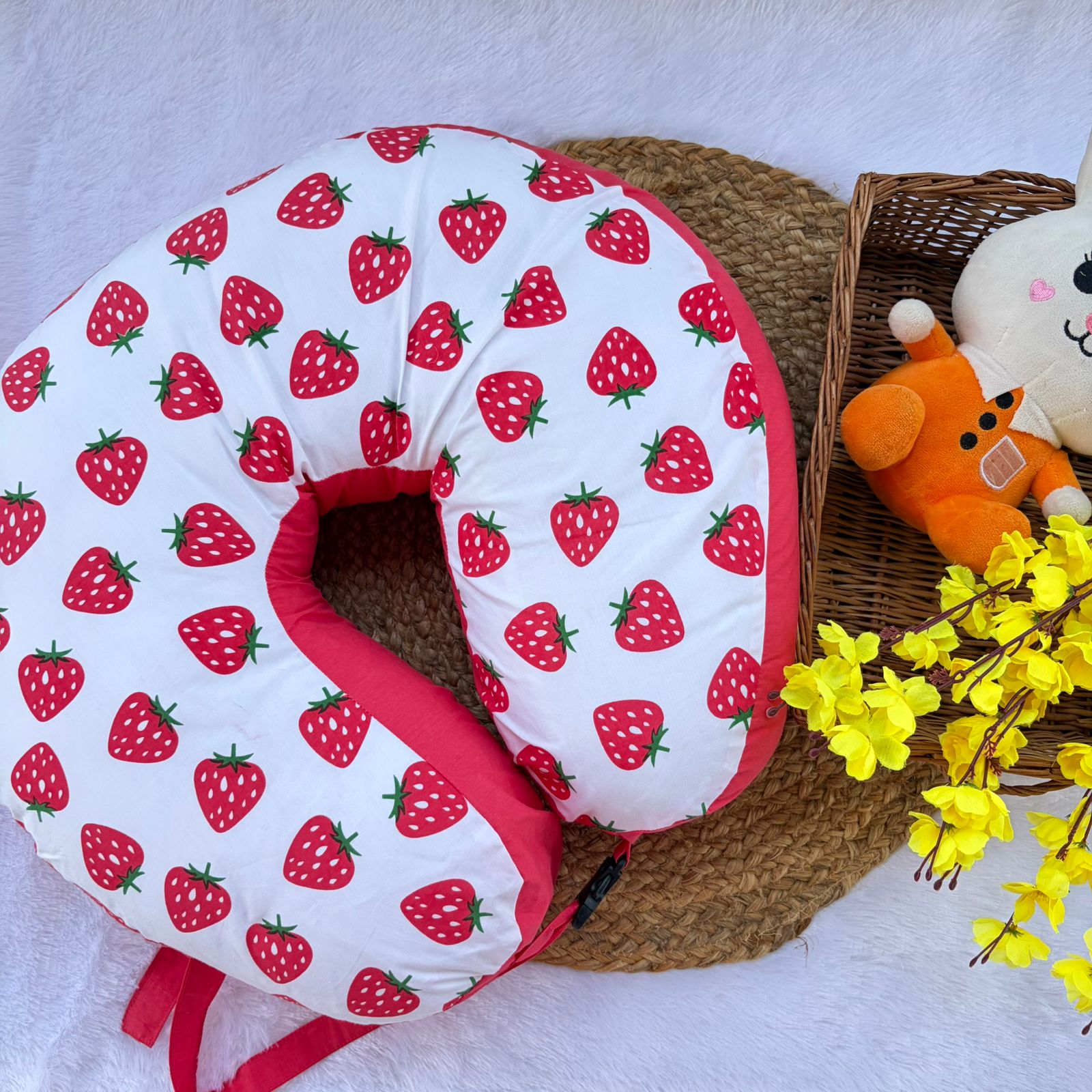 Feeding Pillow Strawberry print  MN01