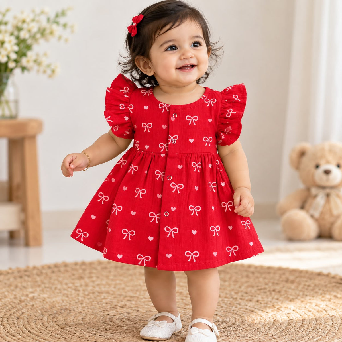 Muslin Frocks Front Open Button MN01