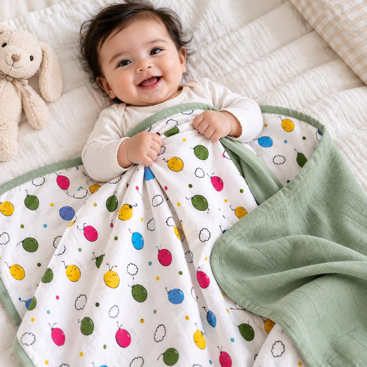 Muslin 6 layer Reversible Blanket MN01 ( Balloon)