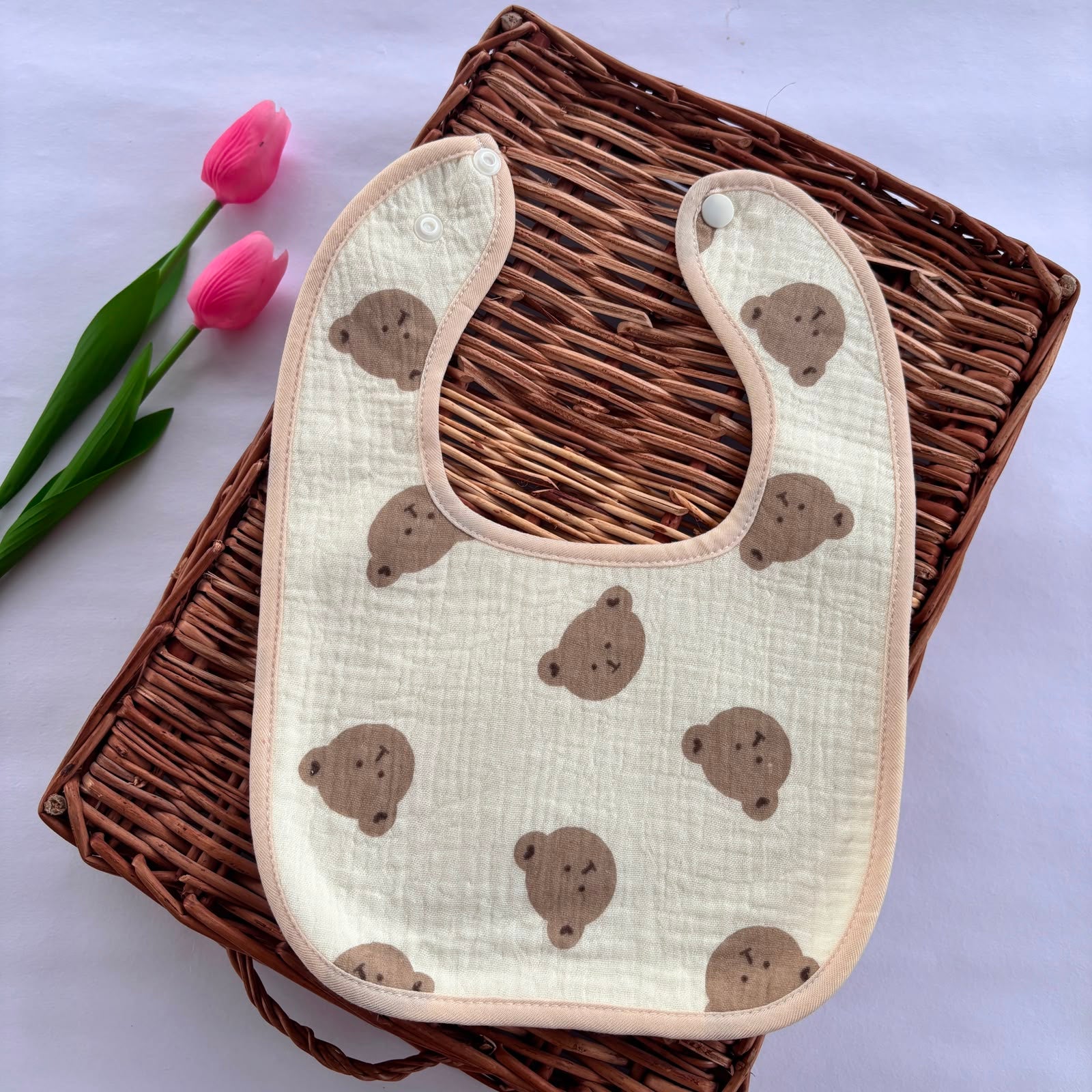 Crinkled Muslin Baby Bib MN01