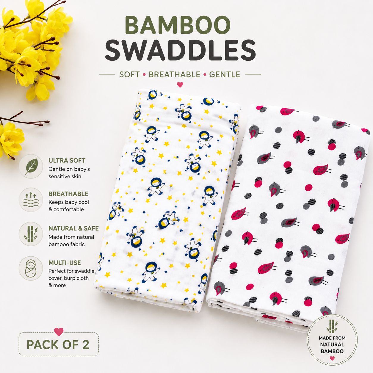 Newborn Muslin Wrapping Blanket