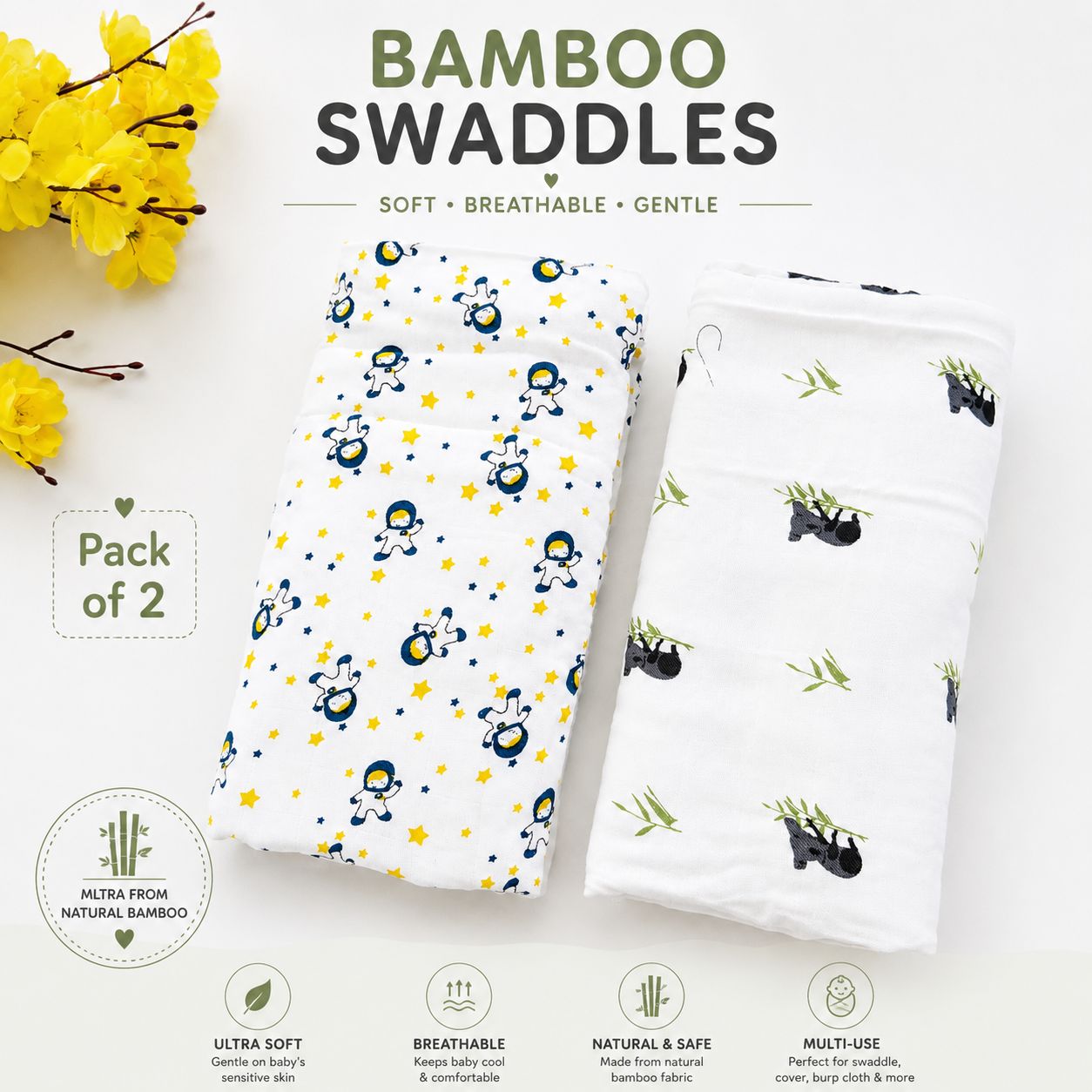 Newborn Muslin Wrapping Blanket