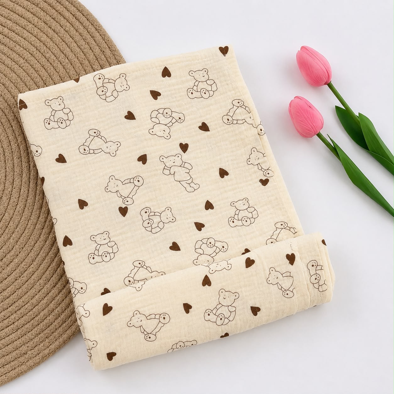 Premium Muslin Crinkled Swaddle Size 100 * 100 cm MN01