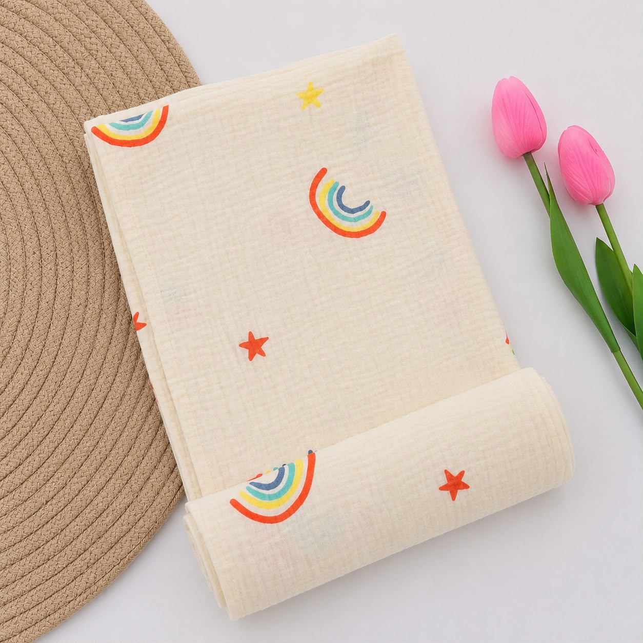 Premium Muslin Crinkled Swaddle Size 100 * 100 cm MN01
