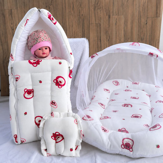 Baby Crinkled Muslin Mosquito Net Bed and Carry Bed Combo MN01