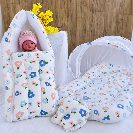 Baby Crinkled Muslin Mosquito Net Bed and Carry Bed Combo MN01