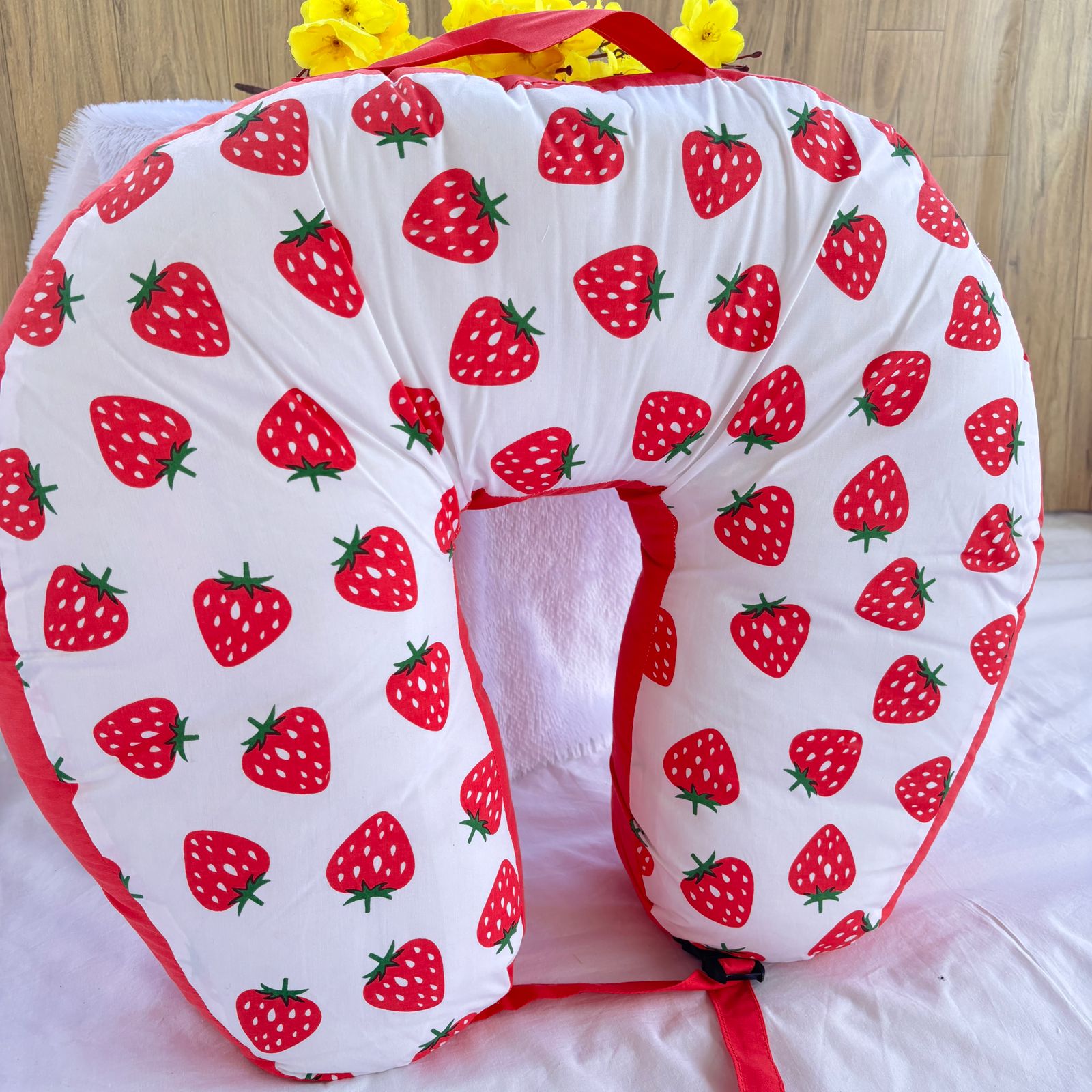 Feeding Pillow Strawberry print  MN01