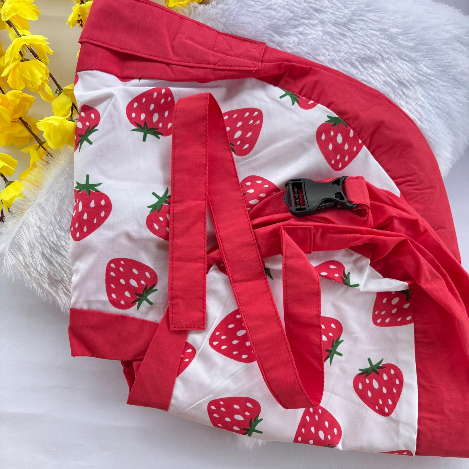 Feeding Pillow Cover Strawberry print  MN01