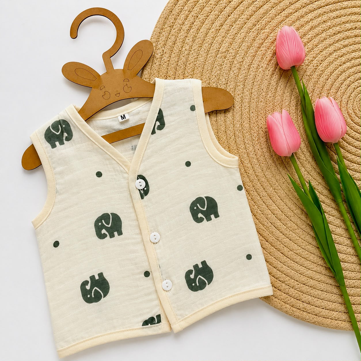 Muslin Button jablas MN01