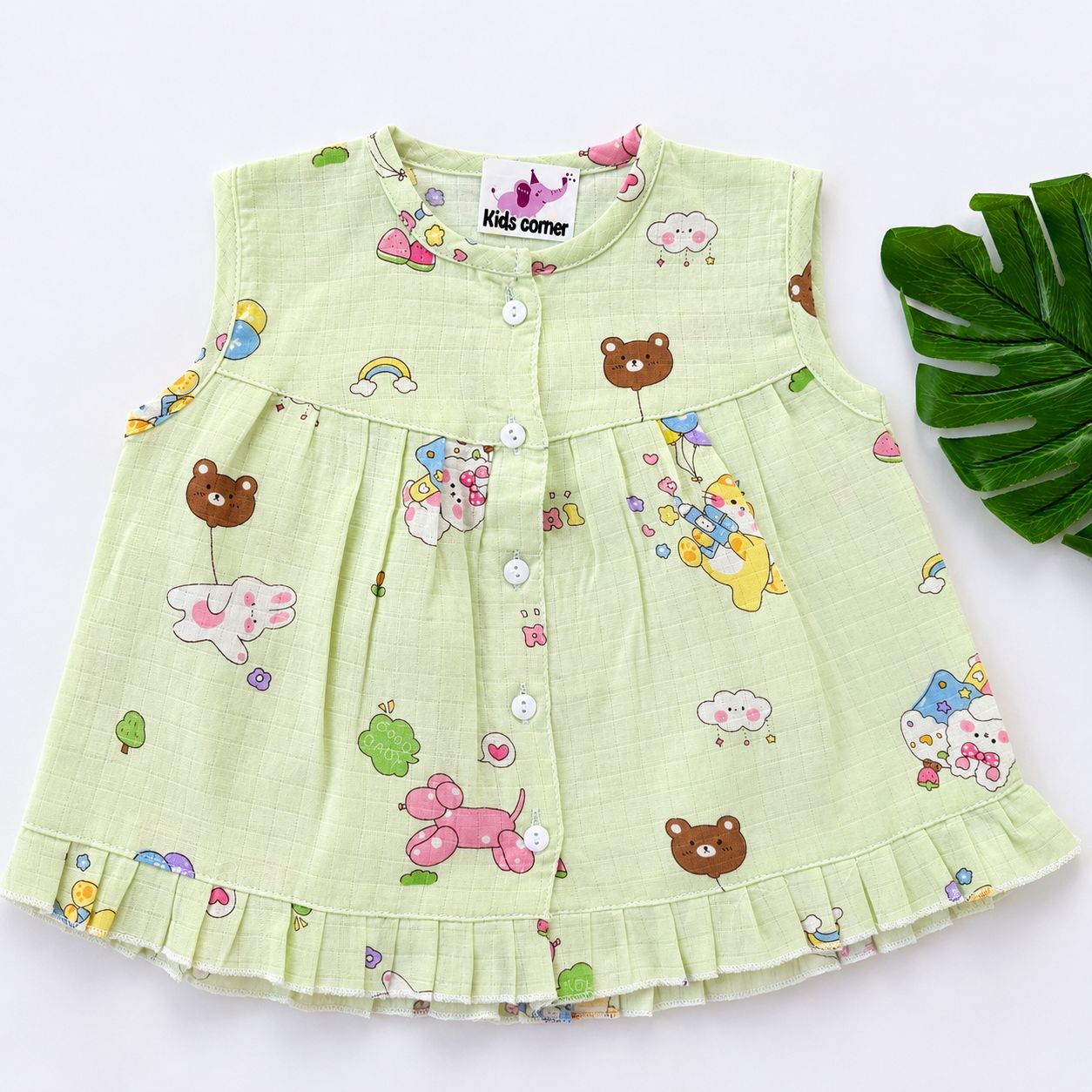 Muslin Frocks Front Open Button MN01