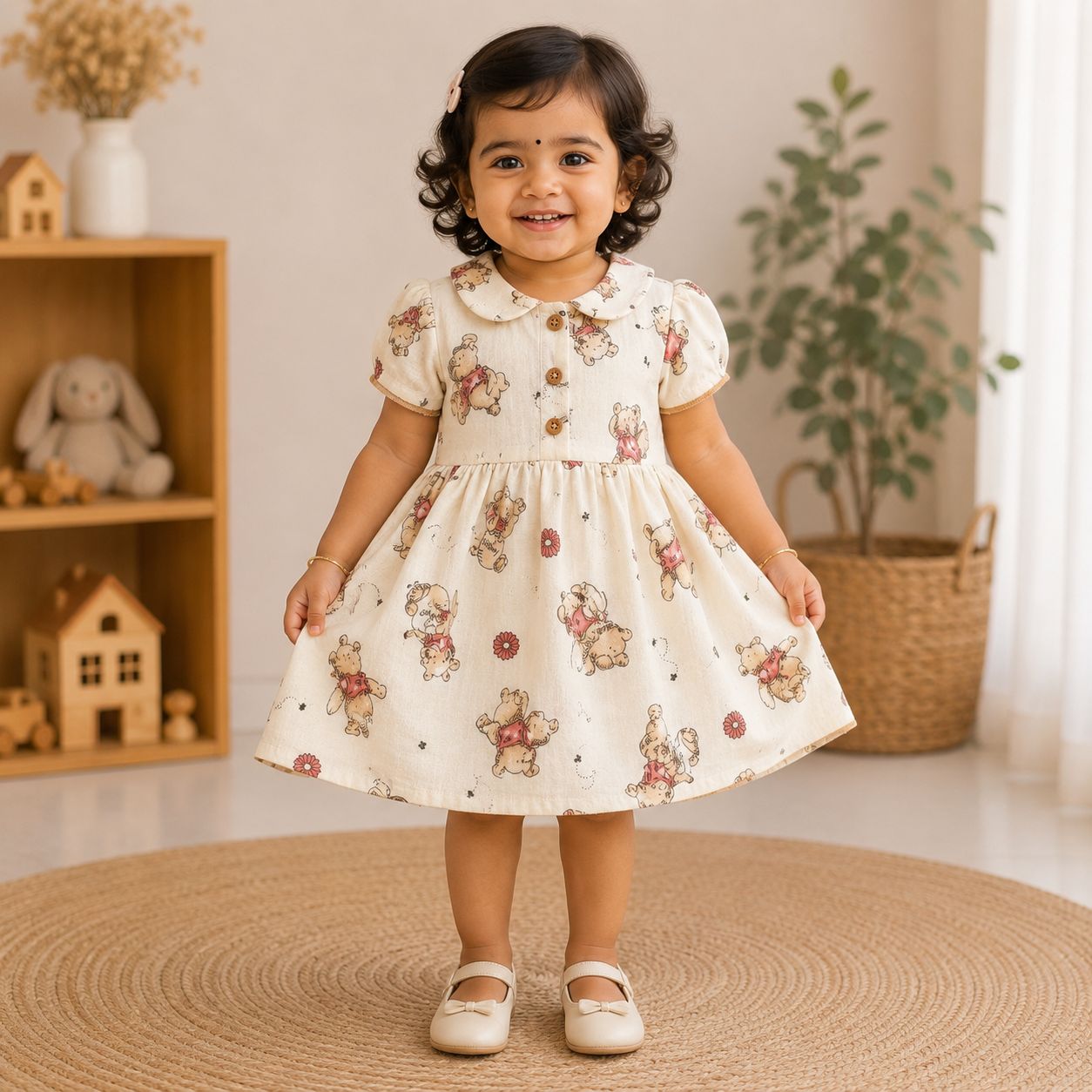 Muslin Frocks Front Open Button MN01