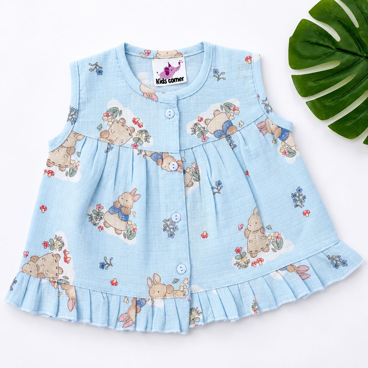 Muslin Frocks Front Open Button MN01