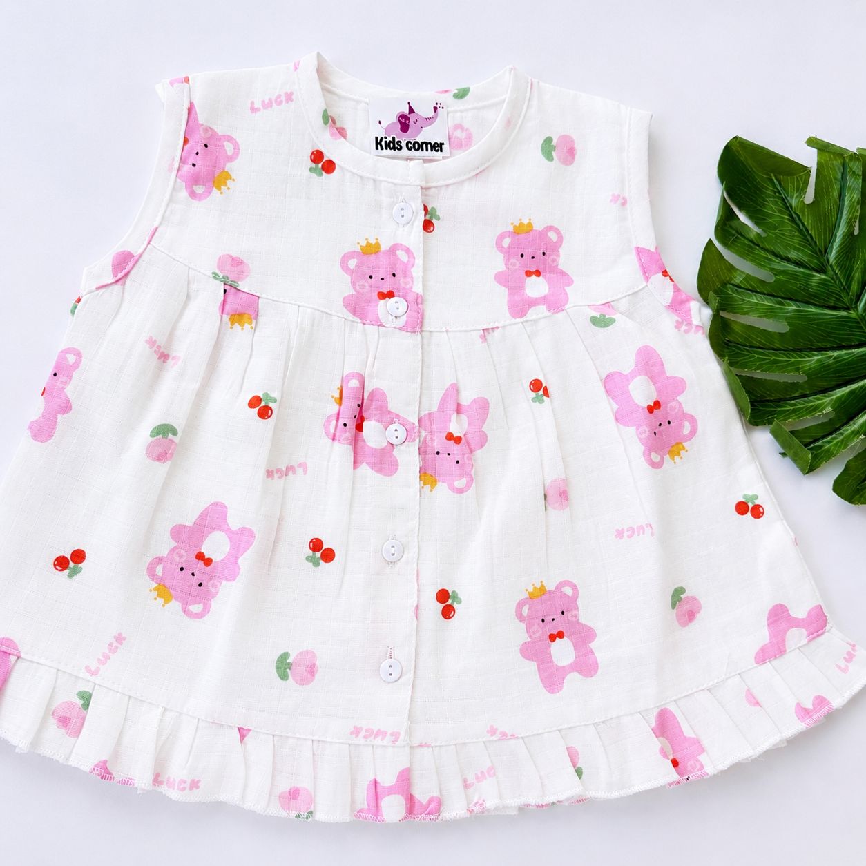 Muslin Frocks Front Open Button MN01