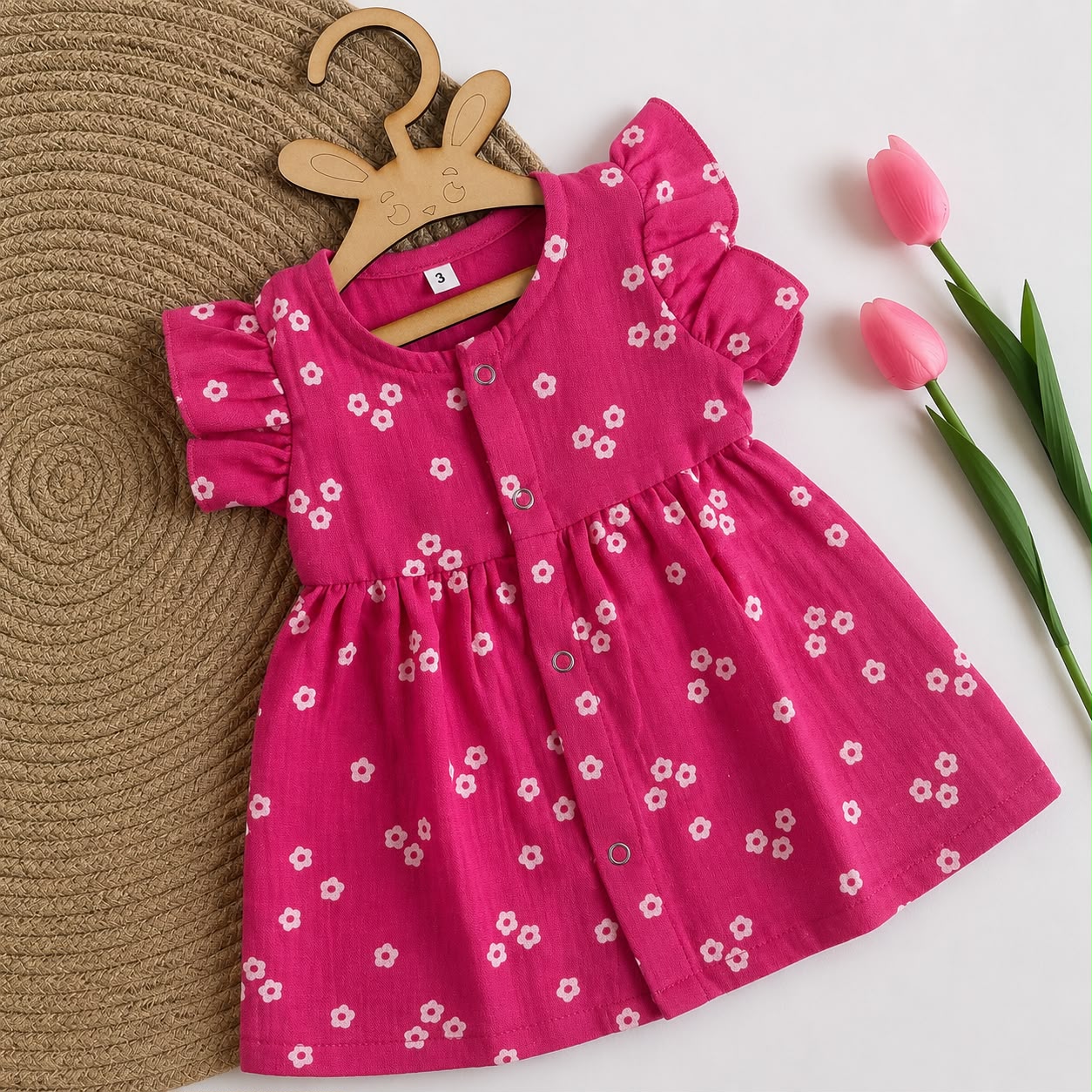 Muslin Frocks Front Open Button MN01