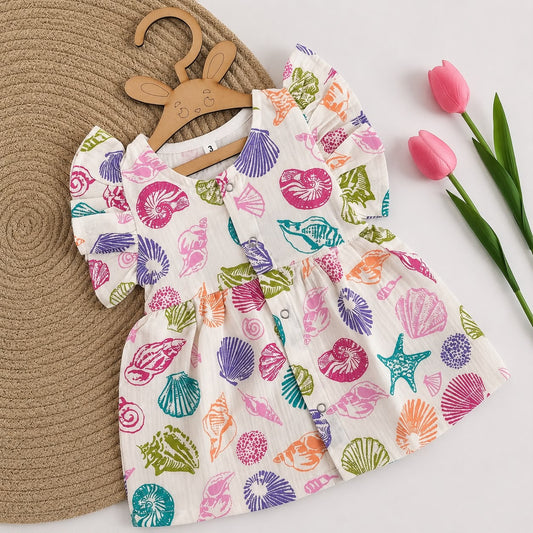 Muslin Frocks Front Open Button MN01