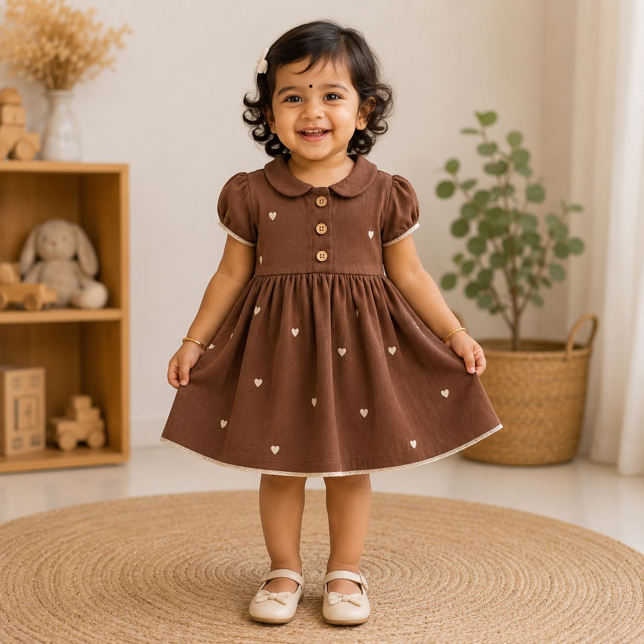 Muslin Frocks Front Open Button MN01