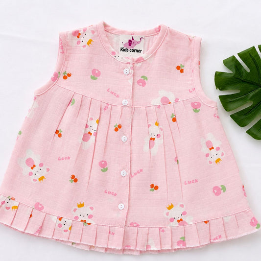 Muslin Frocks Front Open Button MN01