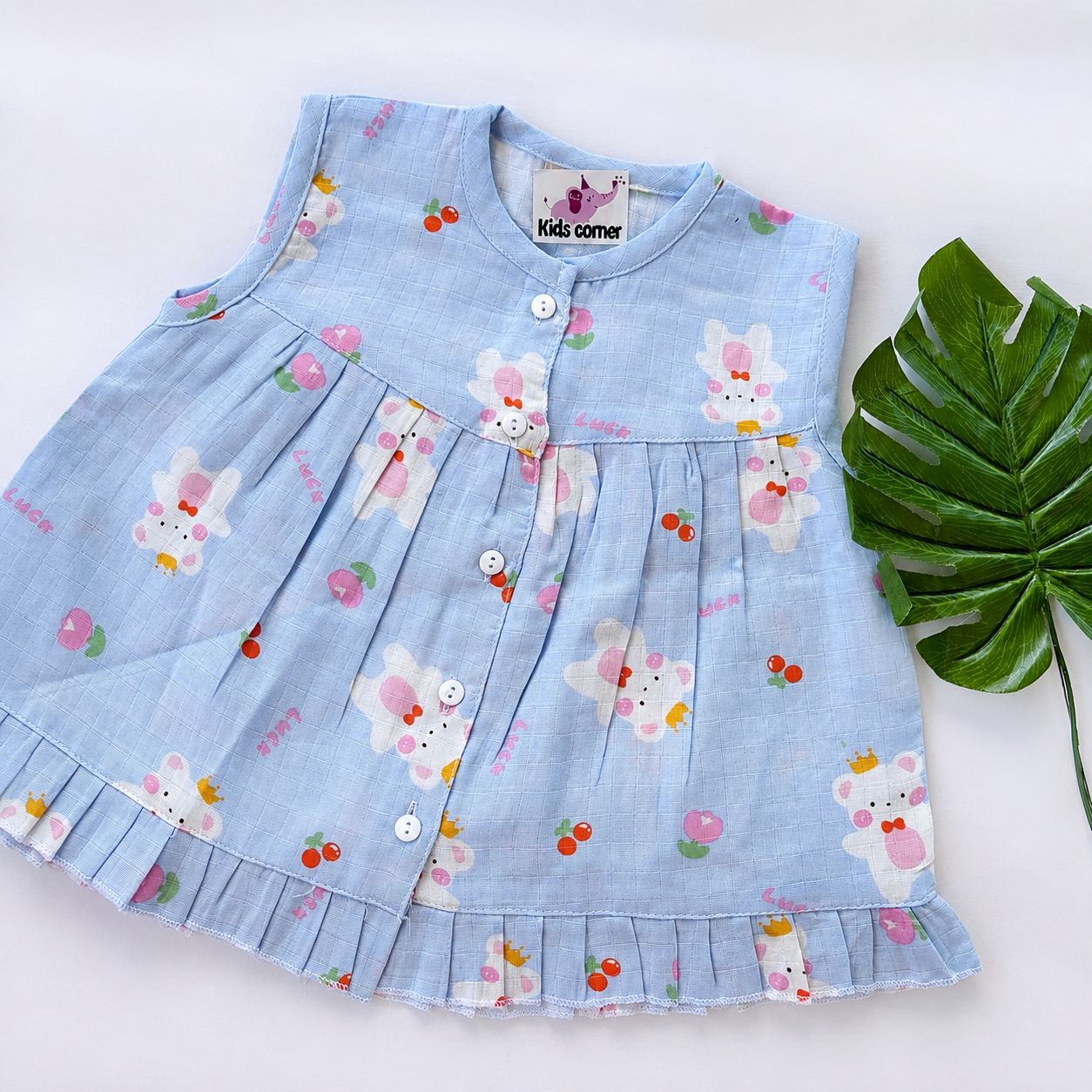 Muslin Frocks Front Open Button MN01
