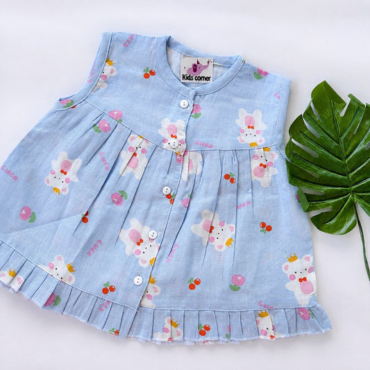 Muslin Frocks Front Open Button MN01