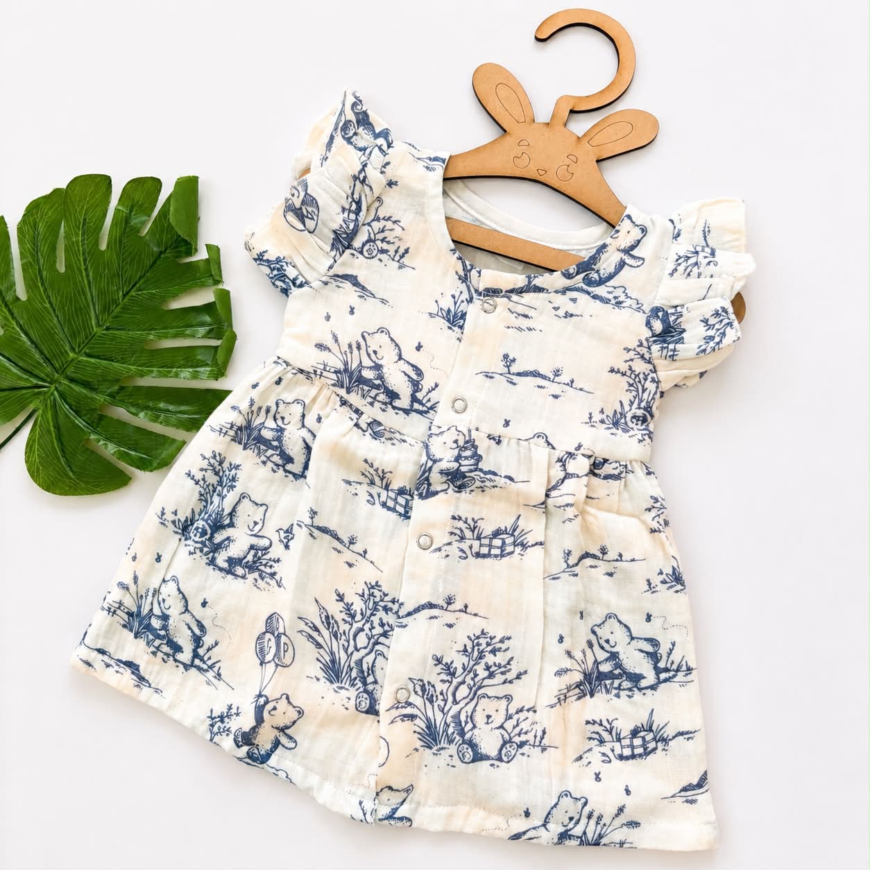 Muslin Frocks Front Open Button MN01
