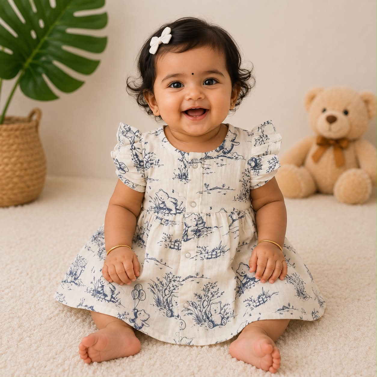 Muslin Frocks Front Open Button MN01