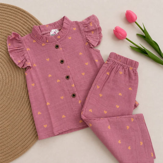 Muslin Girls Pant co-ord set