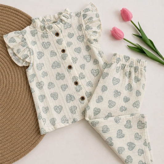 Muslin Girls Pant co-ord set