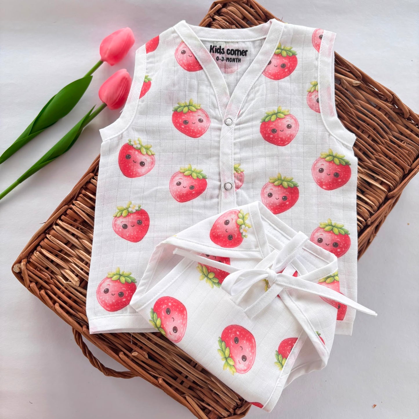 Premium Muslin Button jablas and Nappy set 5 pcs pack