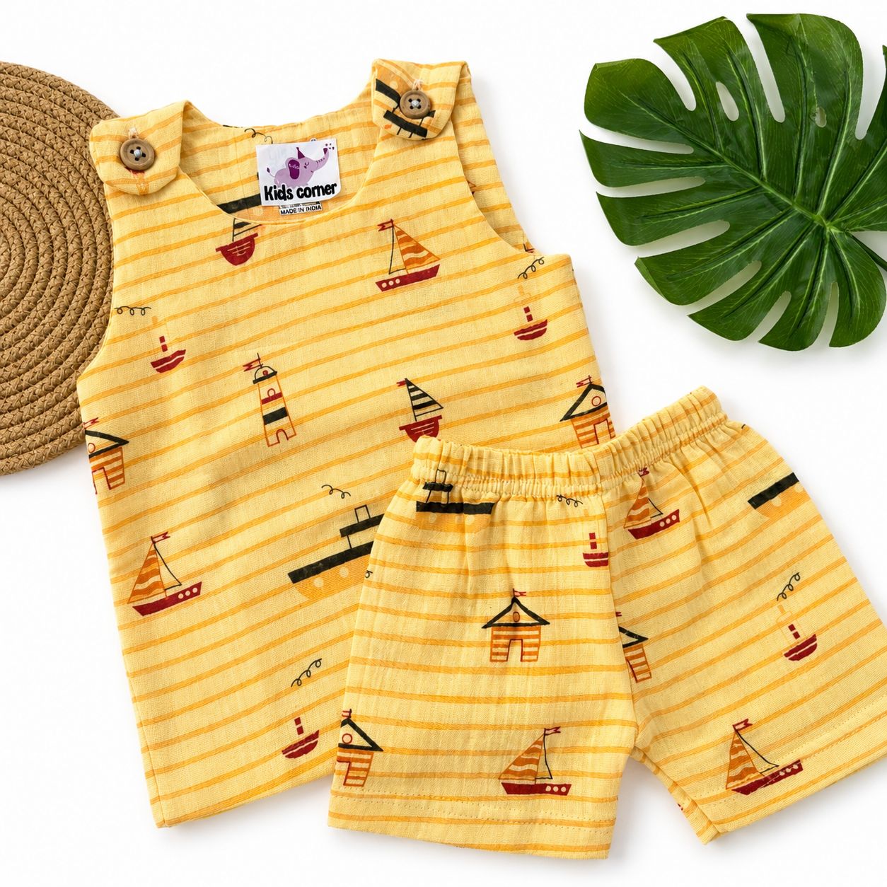 Muslin Vest and Shorts Set Double Layer DL01
