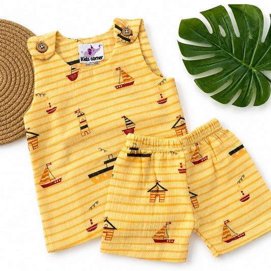 Muslin Vest and Shorts Set Double Layer DL01