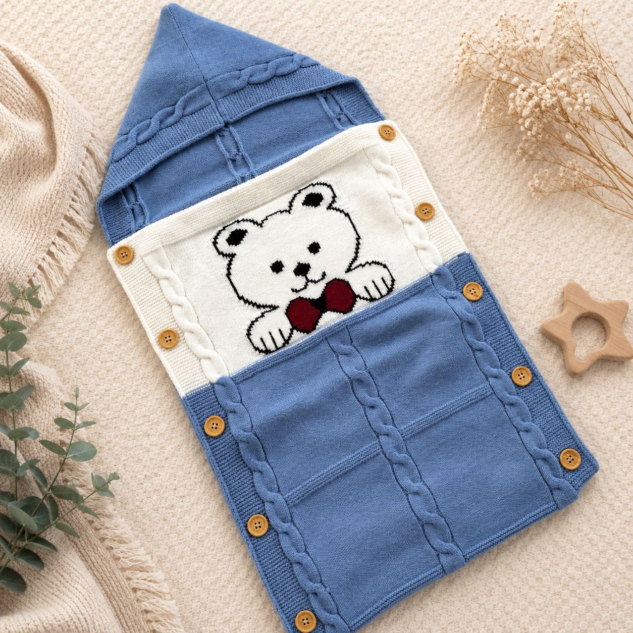 Premium Woollen Baby Sleeping Bag With Hood