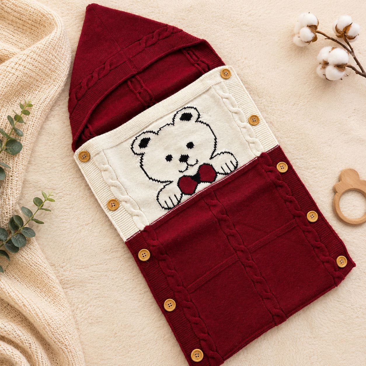Premium Woollen Baby Sleeping Bag With Hood